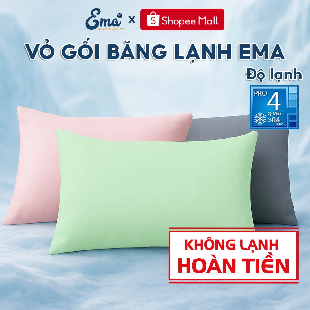 Vỏ Gối Nằm Siêu Mát Lạnh EMA Nhiều Màu Nhiều Size, Bọc Áo Gối Mùa Hè Ngủ Mát Cả Đêm Không Bí Nóng | BigBuy360 - bigbuy360.vn