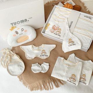 [Hỏa Tốc Hà Nội & TPHCM] Set Đồ Sơ Sinh Bé Trai Bé Gái Kèm Hộp Và Túi Làm Quà Tặng Đầy Tháng Hình Rắn Trắng 2025 [65T]