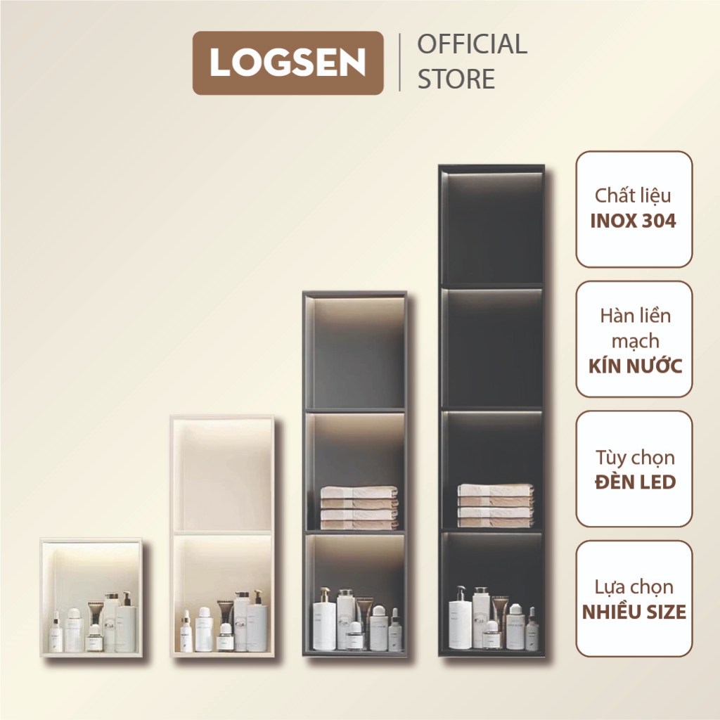 Kệ âm tường nhà tắm LOGSEN hộc âm tường nhà tắm cao cấp U001