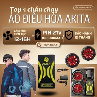 Áo điều hòa Nhật Bản pin Akita 18V , Pin trâu 74.000mAh, làm mát 12-14h, độ bền cao, Bảo hành 12 tháng