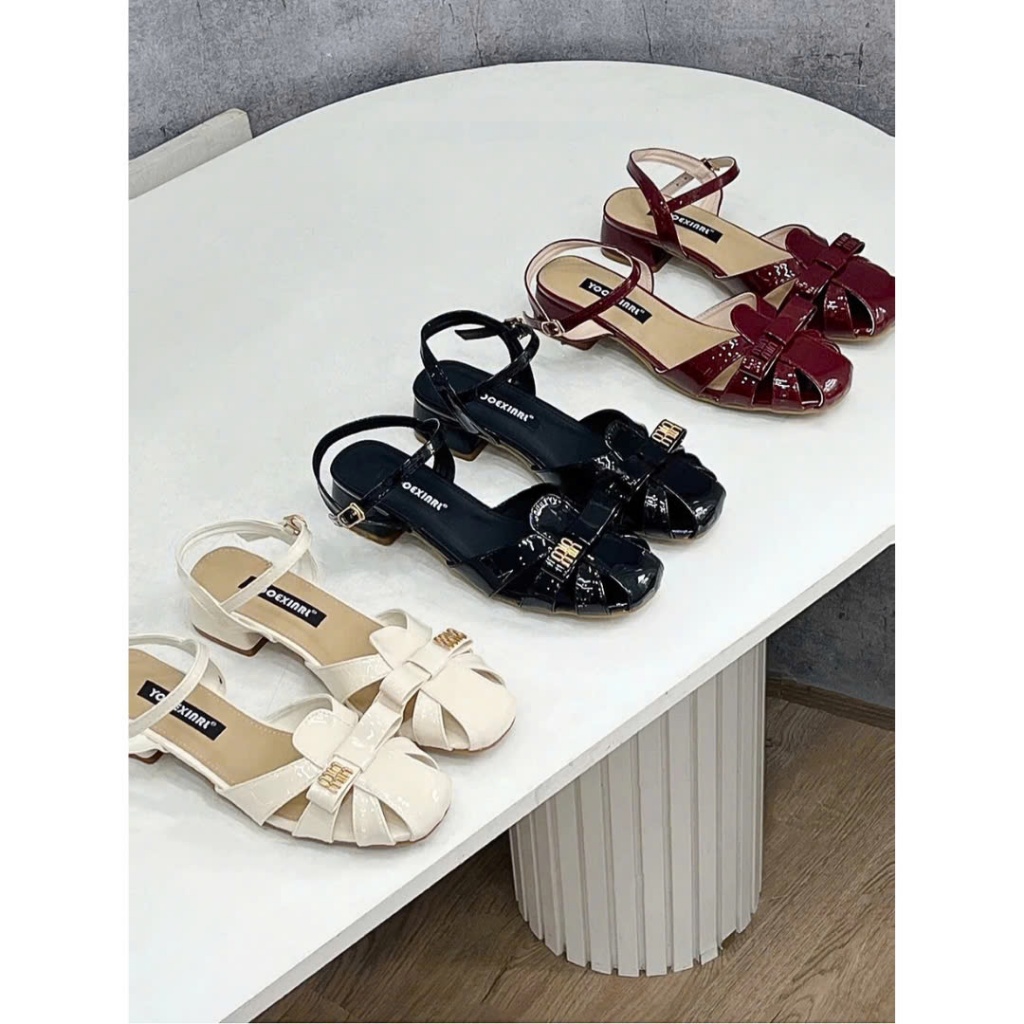 Sandal cao gót nữ đế vuông rọ Uyên oliver shoes, giày sandal 3 phân mã D142