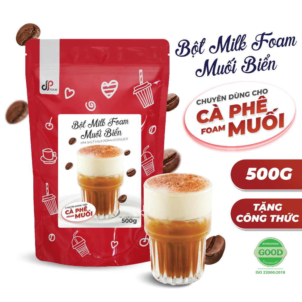 Bột Milk Foam Muối Biển- Làm Cà Phê Muối - Gói 500G - Tiện Lợi, Dễ Làm, Nhanh Chóng, Tiết Kiệm