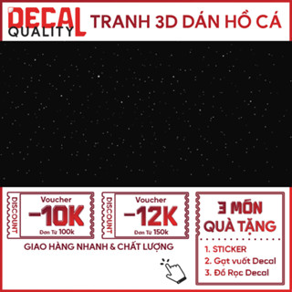 Tranh 3d dán bể cá màu đen có keo dán - Nhiều kích thước - In theo yêu cầu - Decalquality.store