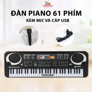 Đàn Piano MQ - 6106 61 Phím Cho Bé, Đàn Organ Điện Tử Keyboard 61 Phím, Nhiều Chức Năng Kèm Mic + Dây Cáp Sạc Cho Bé