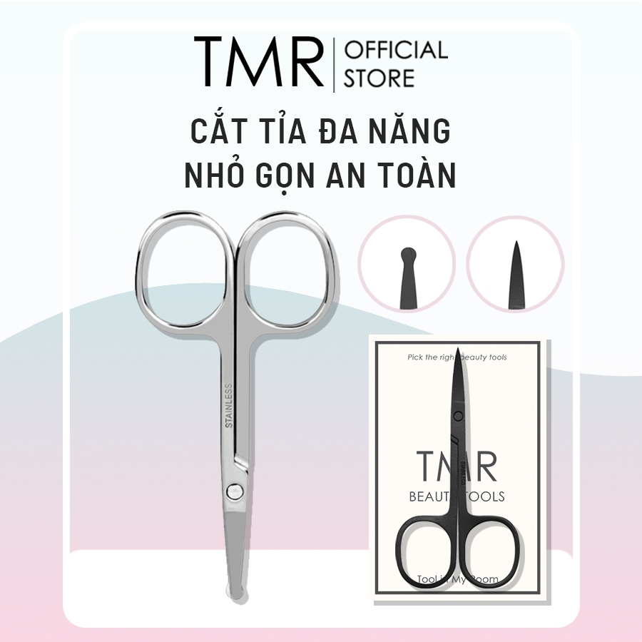 Kéo cắt tỉa lông mũi TMR đầu tròn an toàn, thép không gỉ cao cấp, thiết kế nhỏ - gọn - ghẹ - an toàn