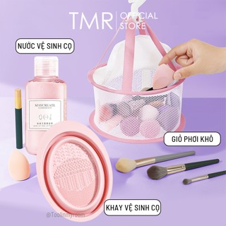Dụng cụ vệ sinh cọ trang điểm TMR bằng nhựa cao cấp và có thể gập lại rửa cọ trang điểm