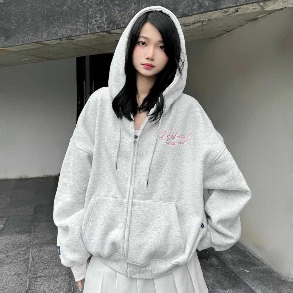 Hoodie Zip - Áo Khoác Nỉ Hoodie Zip COTTON Form Boxy Thêu Xù NQ30 HISTORICAL Form Rộng , Có Túi Trong Nam Nữ Unisex | BigBuy360 - bigbuy360.vn