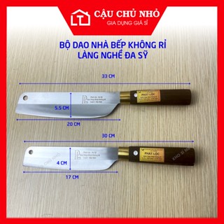 Dao thái thịt ĐA SỸ thép Nhật trắng không rỉ, bộ dao nhà bếp, dao làm bếp cắt, chặt gà,vịt, rau,củ, quả CẬU CHỦ NHỎ