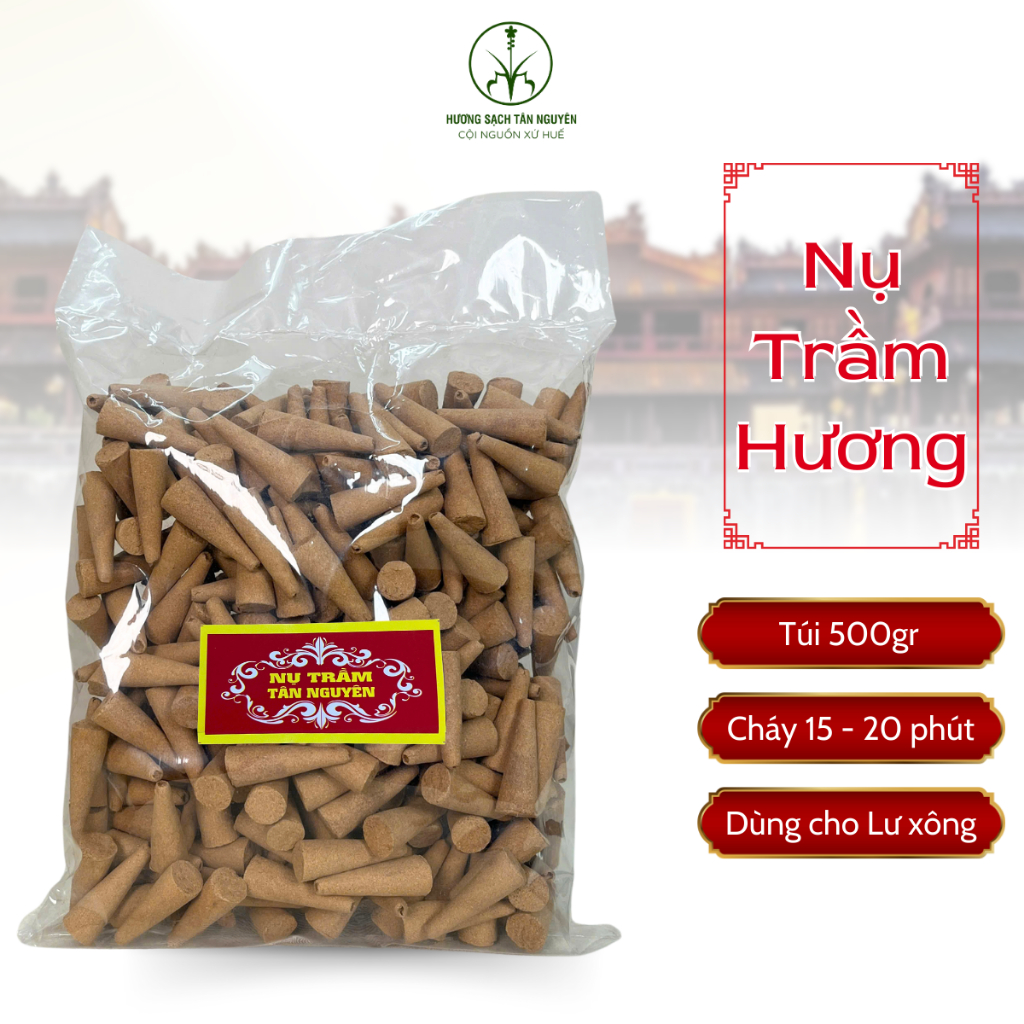 Trầm hương Tân Nguyên, nụ trầm hương, trầm hương xông nhà túi 500g gồm 260 - 280 viên tiết kiệm