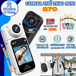  Camera hành trình mini Camera thể thao S70 Máy quay phim cầm tay gopro có màn hình HD sắc nét 