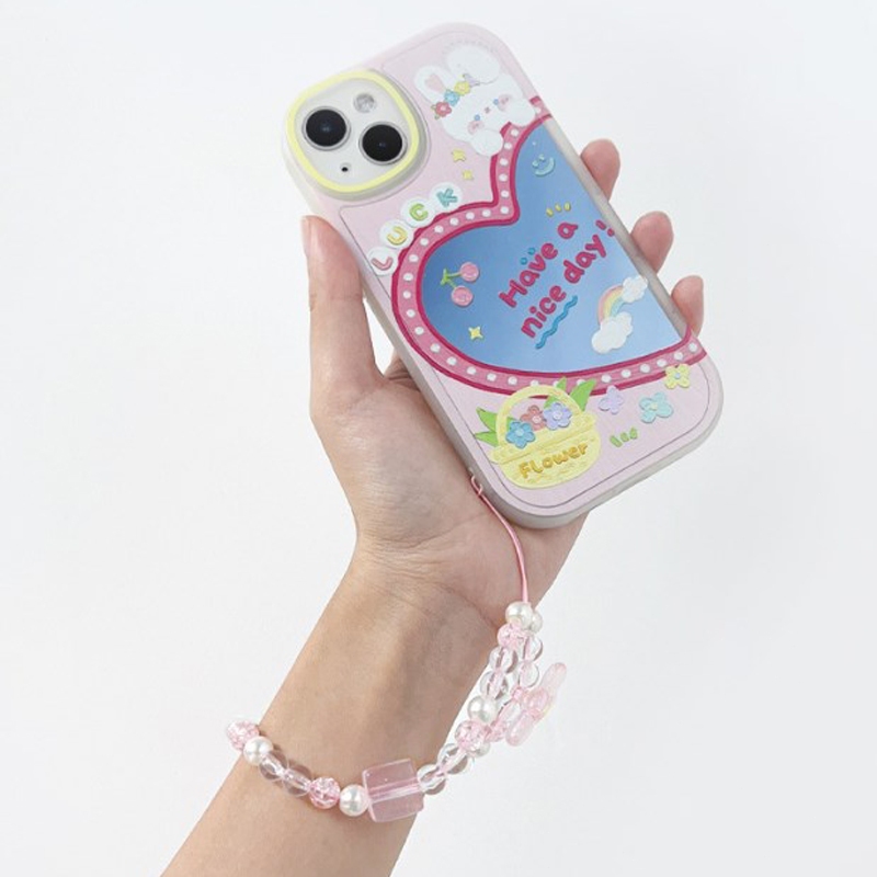 Dây chuyền điện thoại di động đính cườm màu kẹo hoa tình yêu acrylic-SN | BigBuy360 - bigbuy360.vn