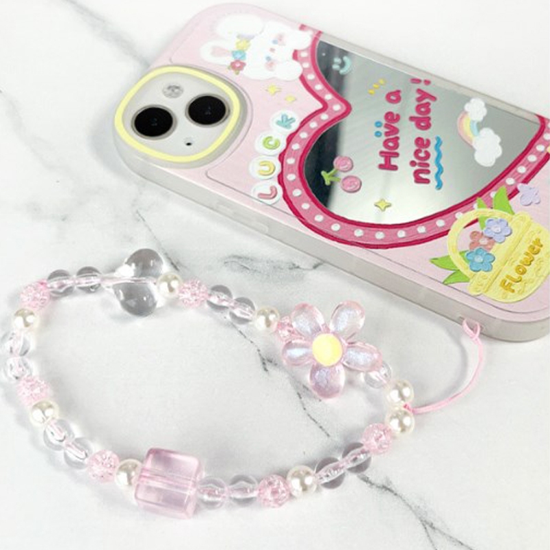 Dây chuyền điện thoại di động đính cườm màu kẹo hoa tình yêu acrylic-SN | BigBuy360 - bigbuy360.vn