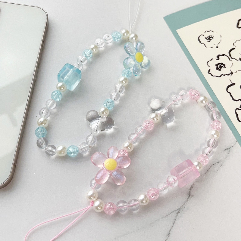 Dây chuyền điện thoại di động đính cườm màu kẹo hoa tình yêu acrylic-SN | BigBuy360 - bigbuy360.vn