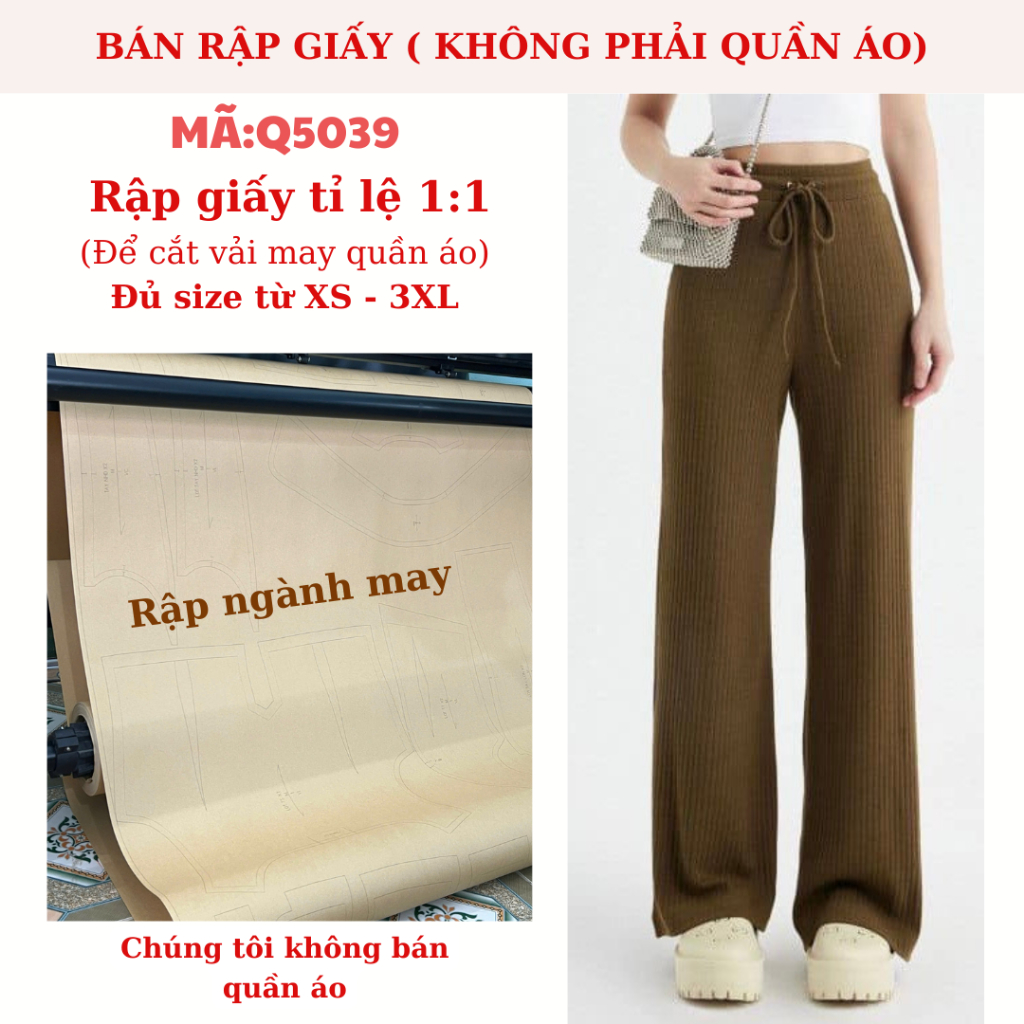 RẬP GIẤY QUẦN MÃ Q5039 ( KHÔNG CẮT SẴN )
