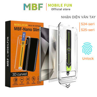 Kính cường lực S25 Ultra, S24 Ultra có khung tự dán nhận diện vân tay siêu âm