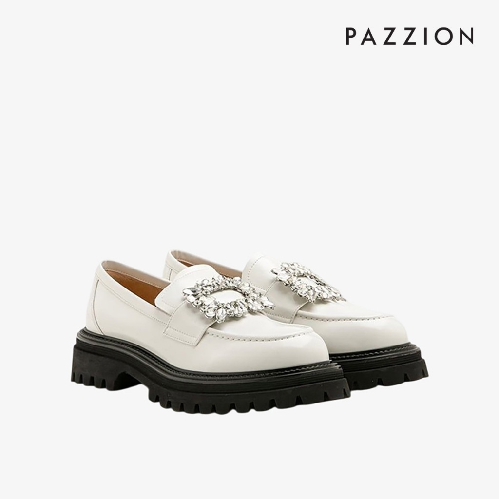 Giày loafers PAZZION Stefanie Diamante Embellished Buckle Platform Loafers