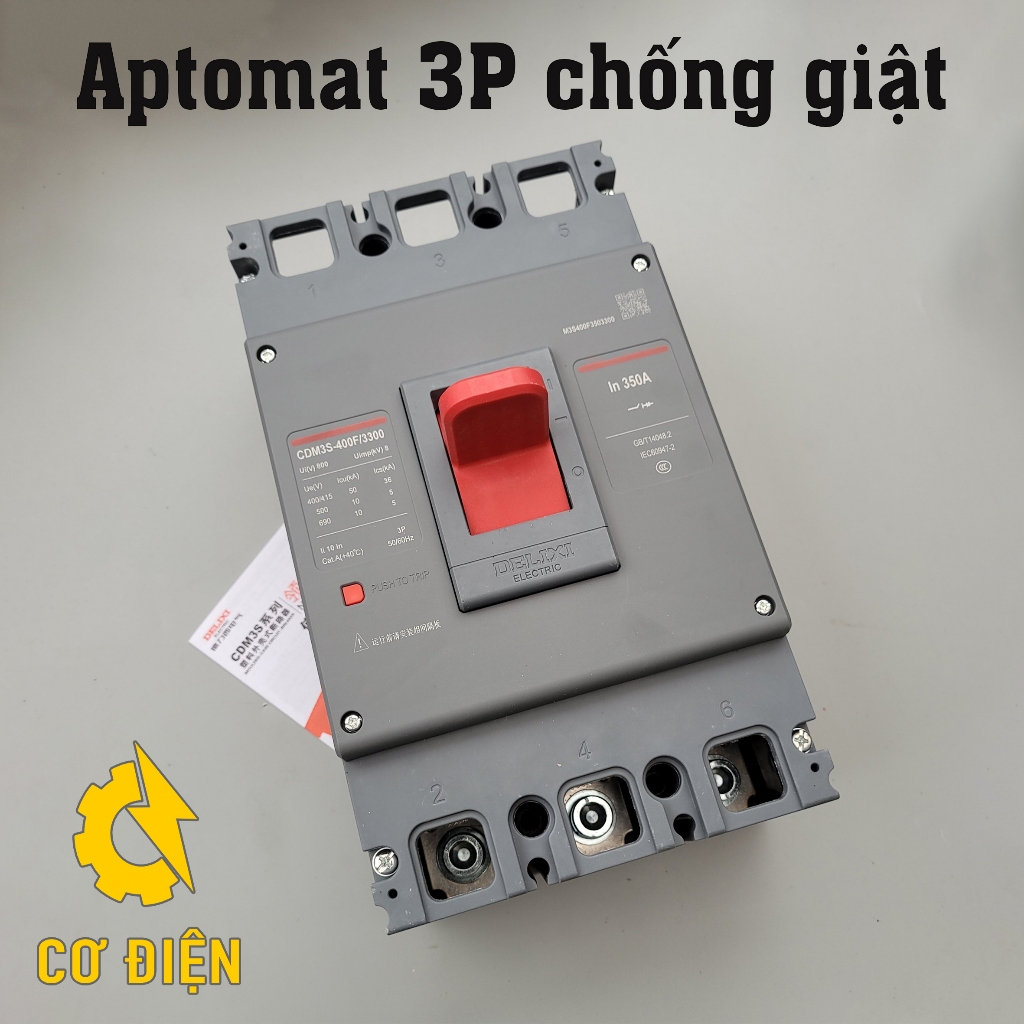 Aptomat 3P chông giật, át chống giật chống quá tải 3 pha hàng chính hãng delixi bảo hành 1 năm.