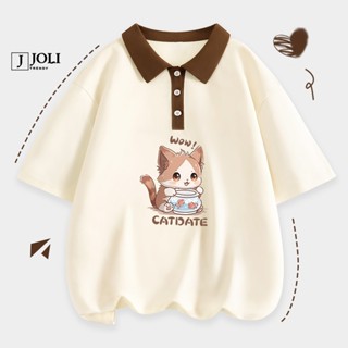 Áo Polo Nữ, Polo Unisex By JOLI Mã PL Four Dogs Form Rộng Tay Lỡ Cho Nam Nữ J Joli Trendy