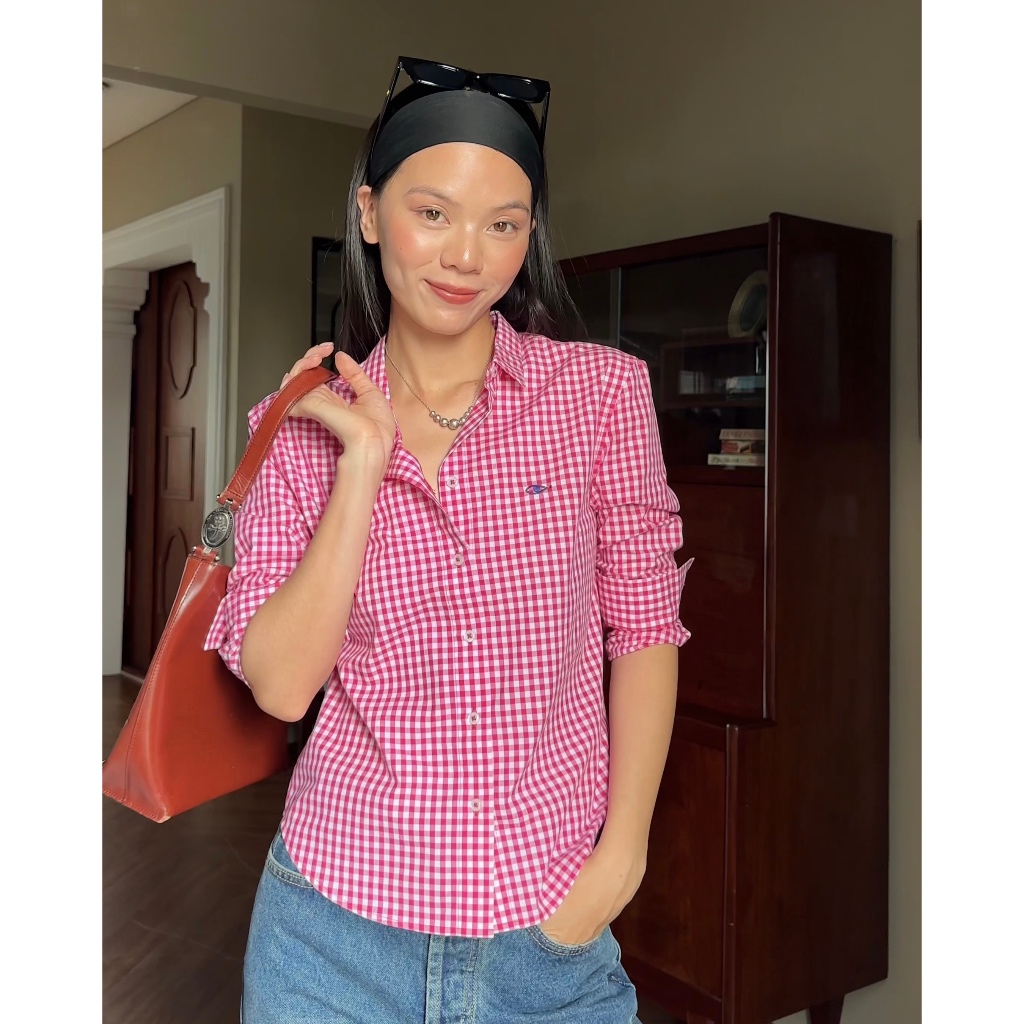 TheBlueTshirt - Áo sơ mi kẻ sọc caro tay dài phom regular cho nữ - Ultimate Classic Shirt - Women | BigBuy360 - bigbuy360.vn