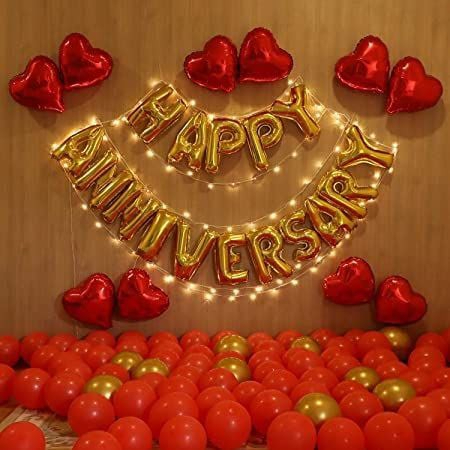 Set Bóng ANNIVERSARY Trang Trí Các Ngày Kỷ Niệm, Combo Bong Bóng Kỷ Niệm Ngày Cưới HAPPY ANNIVERSARY