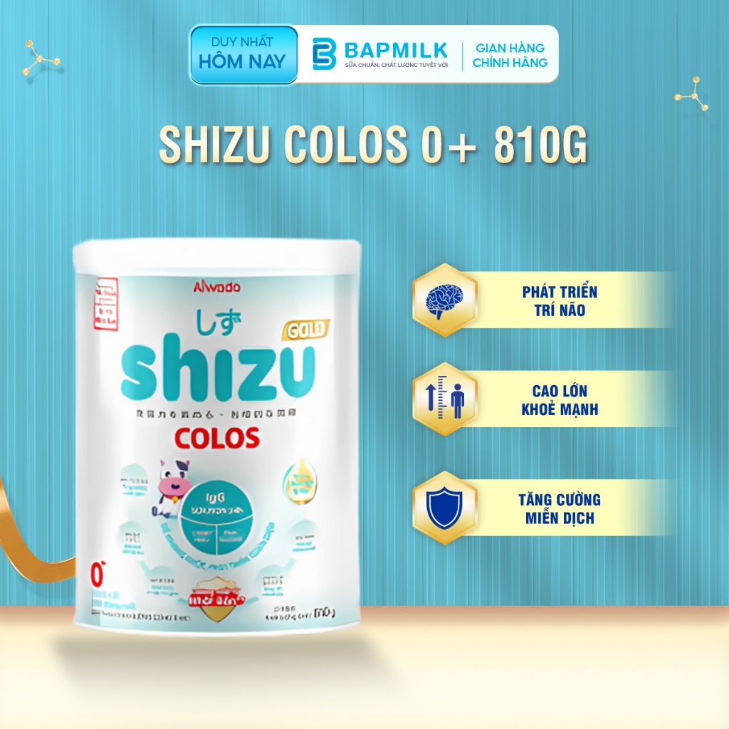 Shizu Colos 0+ 810g - đề kháng khoẻ, phát triển toàn diện [ Date 11/2027]