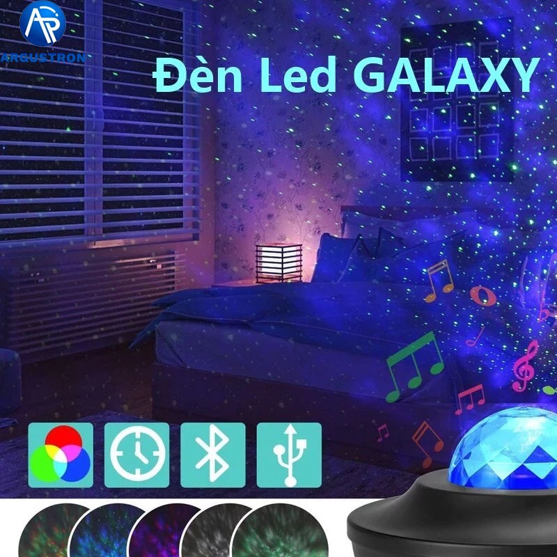 Dèn led galaxy， Đèn bầu trời đầy sao, nhiều màu sắc, điều khiển từ xa, Bluetooth