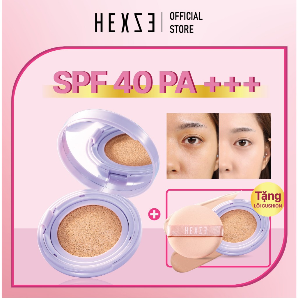 [MUA 1 TẶNG 1 LÕI FULLSIZE] Cushion chống nắng kiềm dầu HEXZE 11G, Phấn nước cấp ẩm, lâu trôi, bảo v