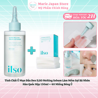  Tinh Chất Ủ Mụn Đầu Đen ILSO Melting Sebum Làm Mềm Sợi Bã Nhờn Hàn Quốc Hộp 150ml + 40 Miếng Bông Ủ - Marie Japan 