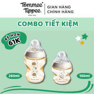 COMBO 2 Bình Sữa PPSU Ty Siêu Mềm Tự Nhiên Tommee Tippee Natural Start 150ml Và 260ml, Họa Tiết