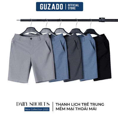 Quần Short Nam Guzado Form Kaki Vải Gió Thiết Kế Cạp Cúc Lịch Sự,Màu Sắc Basic GSR15-GASC25S001