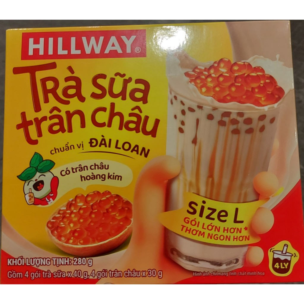 Combo 2 Hộp Trà Sữa Trân Châu  HILLWAY - Tặng Bình Nhựa & Ly Kim Cương Đen 700ml