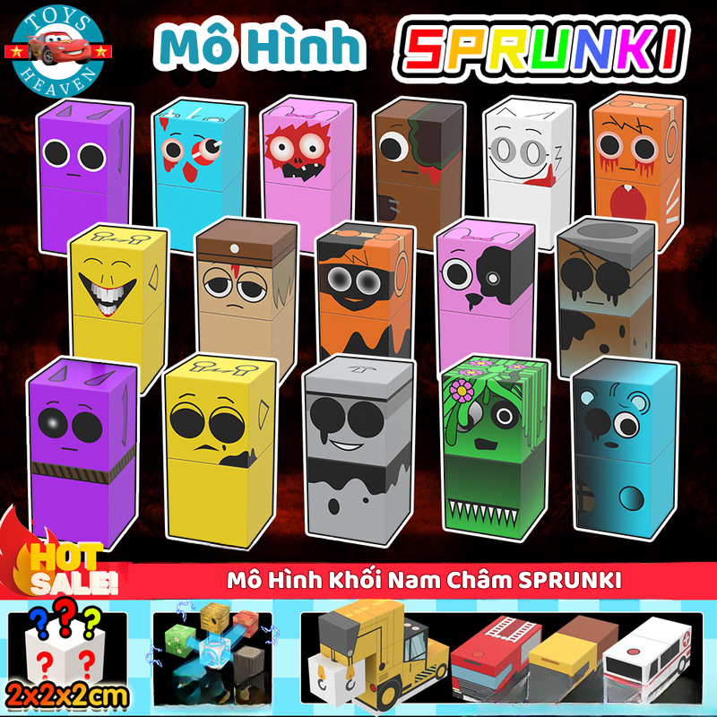 Đồ Chơi Mô Hình Sprunki Incredibox Khối Nam Châm Set 8 / 12 / 24 Nhân Vật Sprunki Simon Raddy Jevin 