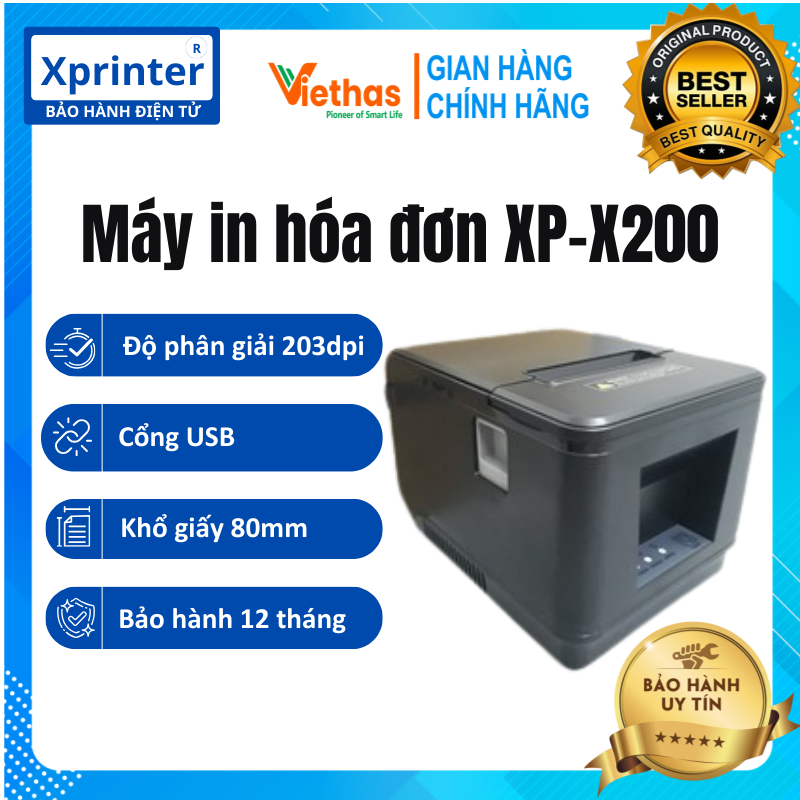 Máy in hóa đơn Xprinter XP X200 (Cổng USB)