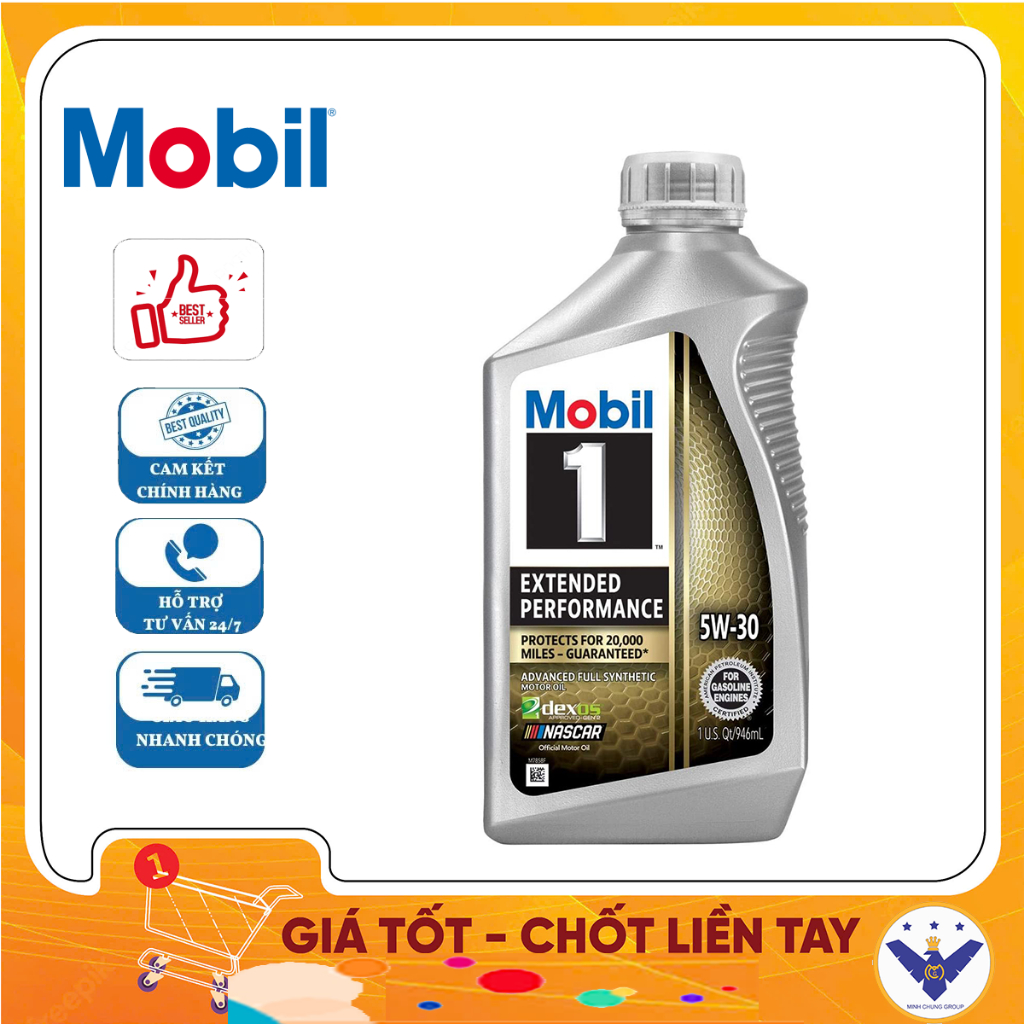 Nhớt ô tô, xe ga Mobil 1 EP 5W30 tổng hợp cao cấp 946ml - made in USA