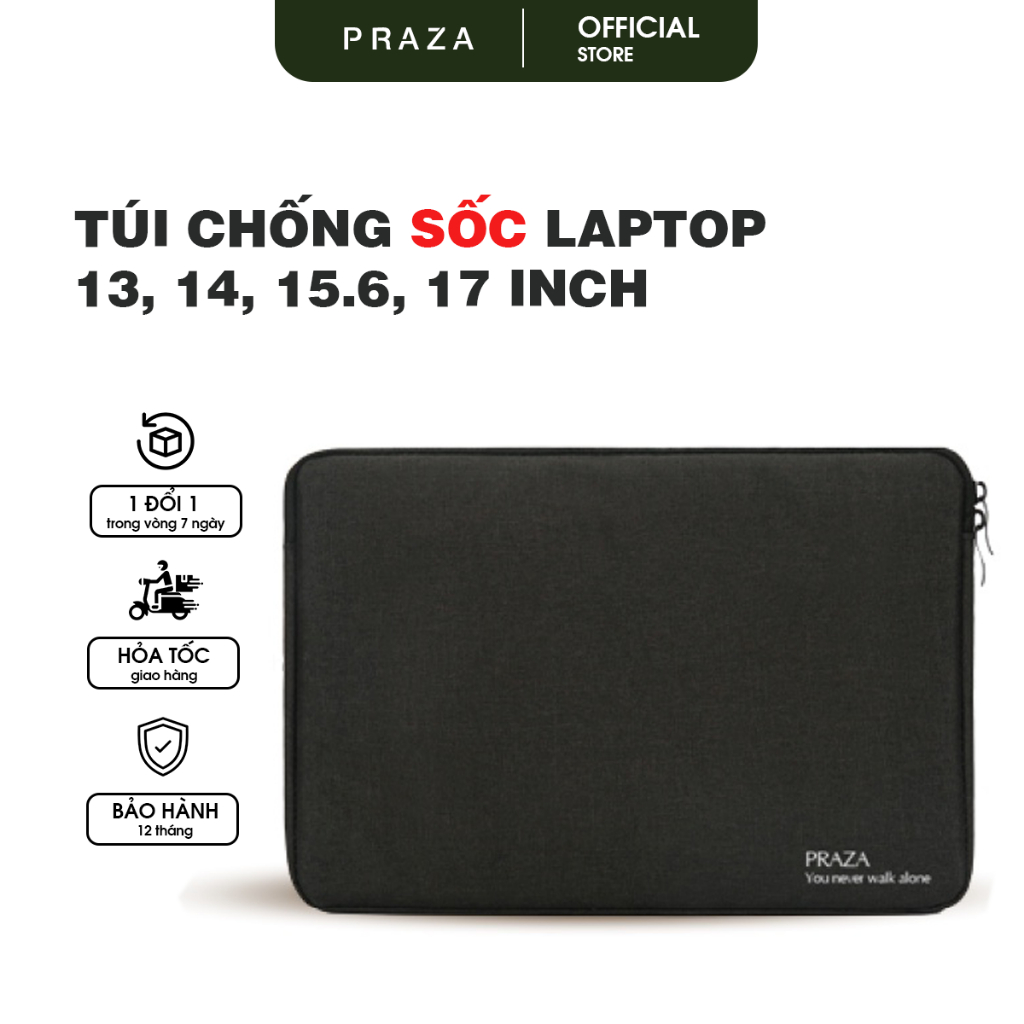Túi Chống Sốc Bảo Vệ Laptop Macbook 13 inch 14inch 15inch Praza TX092