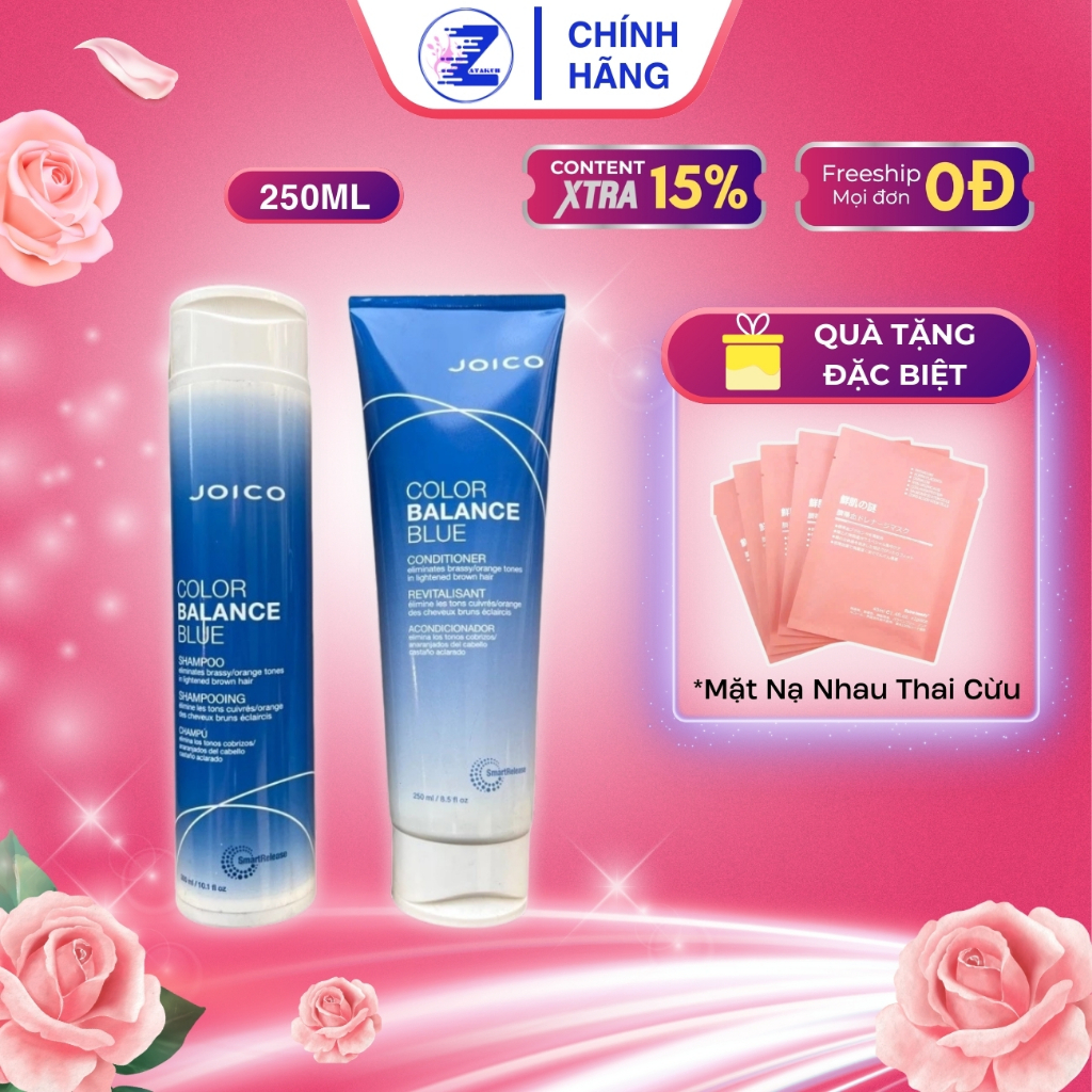 Bộ Dầu Gội Dầu Xả JOICO Color Balance Blue Khử Ánh Cam Đồng 300ml/250ml - Bảo Vệ Tóc Bền Màu