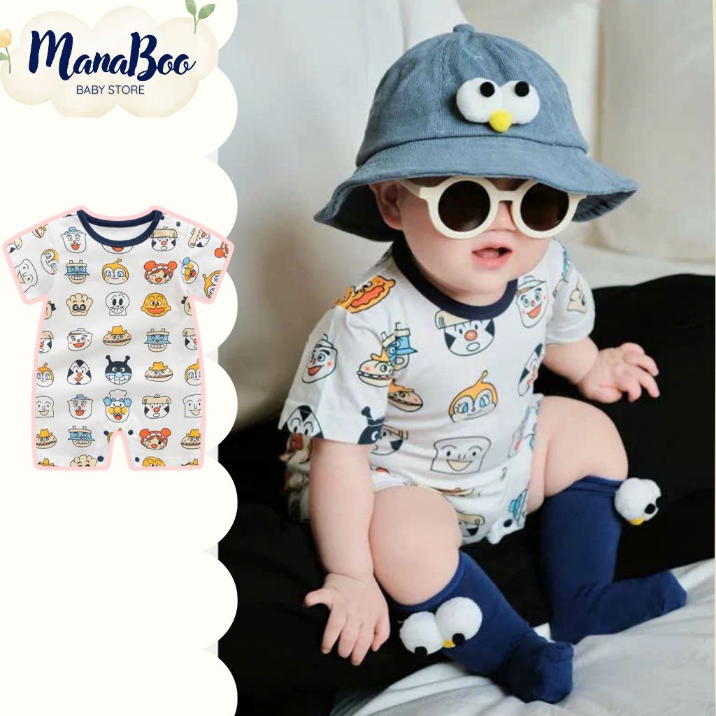 Bộ body chip body đùi cộc tay B50, bộ bodysuit đùi chất cotton mềm mát cho bé mặc hè, jumpsuit đồ ng