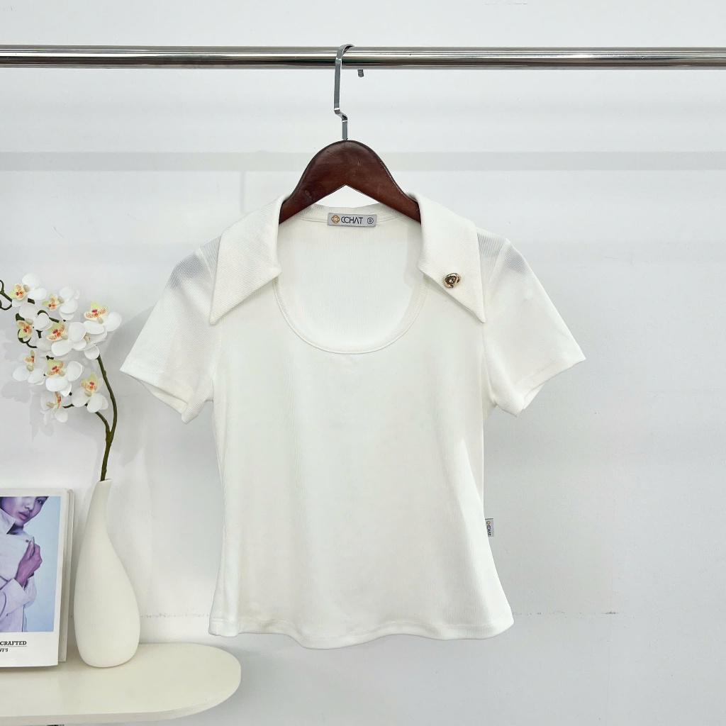 Áo Thun Nữ 𝐂𝐂𝐇𝐀𝐓 Dáng Ôm Kiểu Marino Basic Chất Liệu Thun Co Giãn Cao Cấp 15TNC2028OT | BigBuy360 - bigbuy360.vn