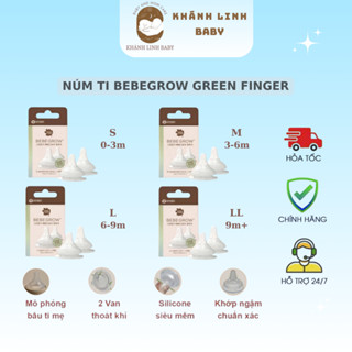  Núm Ti bình sữa GreenFinger BebeGrow size S M L LL   lắp được bình Moy pi ub TM...  Khanhlinhbaby 