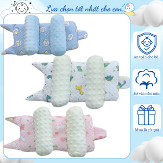 Gối Chặn Sơ Sinh Định Hình Đầu Chống Méo Đầu, Vài Xô Muslin & Cotton Thoáng Khí - Becon Baby