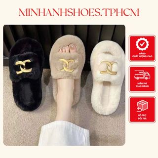 Dép lông nữ quai Xích, dép lê lông xù nữ bản đẹp (Mã 310)
