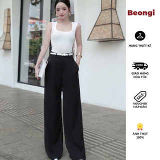 Quần Tây Ống Rộng Xếp 2 Ly Trẻ Trung Cá Tính Dễ Phối Đồ BEONGI