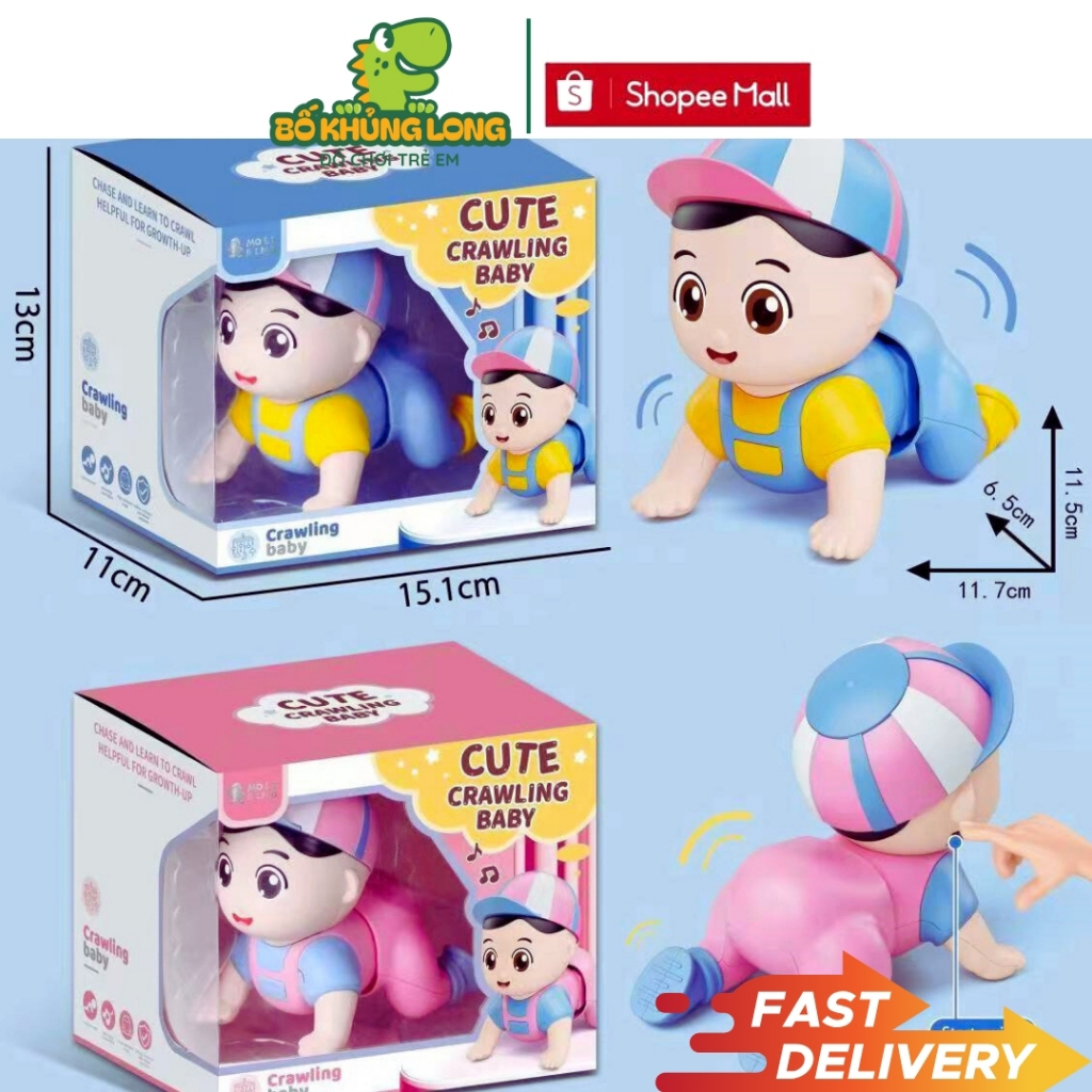 Đồ Chơi Em Bé Tập Bò Cho Bé BỐ KHỦNG LONG Yêu Giúp Bé Tập Bò Có Phát Nhạc Bé Di Chuyển Đồ Chơi Tập Bò Cho Bé