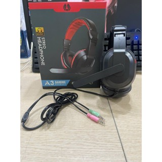 Tai nghe chụp tai máy tính GAMING A3 có mic đàm thoại, headphone chơi game trên laptop, pc giá rẻ chất lượng cao