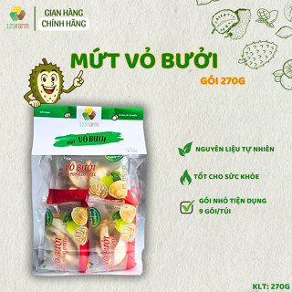  Mứt vỏ bưởi sấy dẻo nguyên vị 123 FARM – thơm tự nhiên hỗ trợ tiêu hóa – Gói 270g 