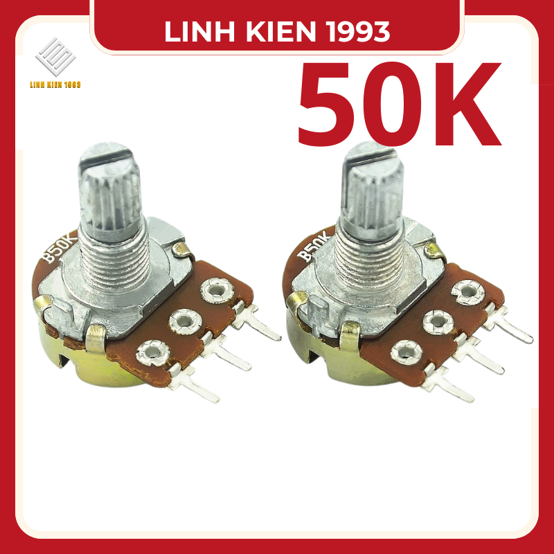 SÉT 2 CON Biến trở 50K chiết áp volume đơn 50 KOhm 3 Chân WH148 103