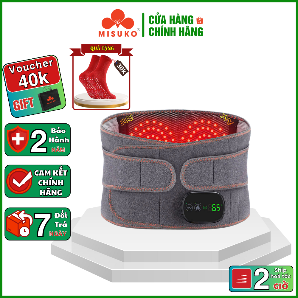 Đai cột sống thoát vị đĩa đệm MISUKO Z6 plus, hỗ trợ định hình, massage, chườm nóng, giảm đau mỏi , chất liệu tốt