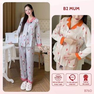 Bộ lụa bầu tơ pháp cao cấp, co giãn nhẹ, áo có khóa dọc cho bé ti B760 B2 MUM