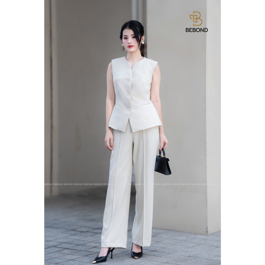 BEBOND - Set vest sát nách AKINA màu BE