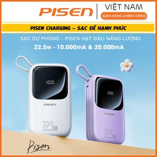   Hỏa tốc  Sạc dự Phòng PISEN QUICK POWERLink - HẠT ĐẬU NĂNG LƯỢNG KÈM CÁP Chuẩn CCC 